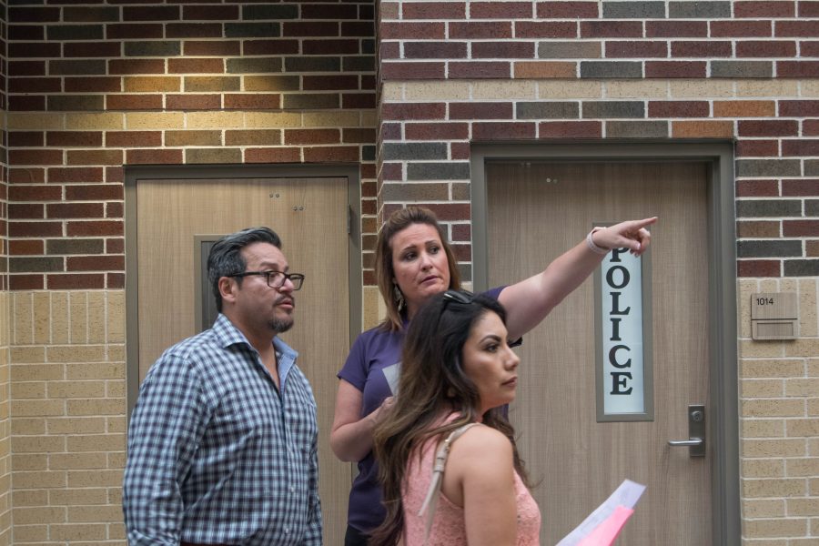 Principal Nicole Patin directs parents where to go during Open House. Photo by: Piotr Fraczek