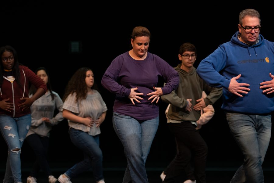 Principal Nicole Patin tries out for the musical, James and the Giant Peach. Photo by: Tyler Grosvenor