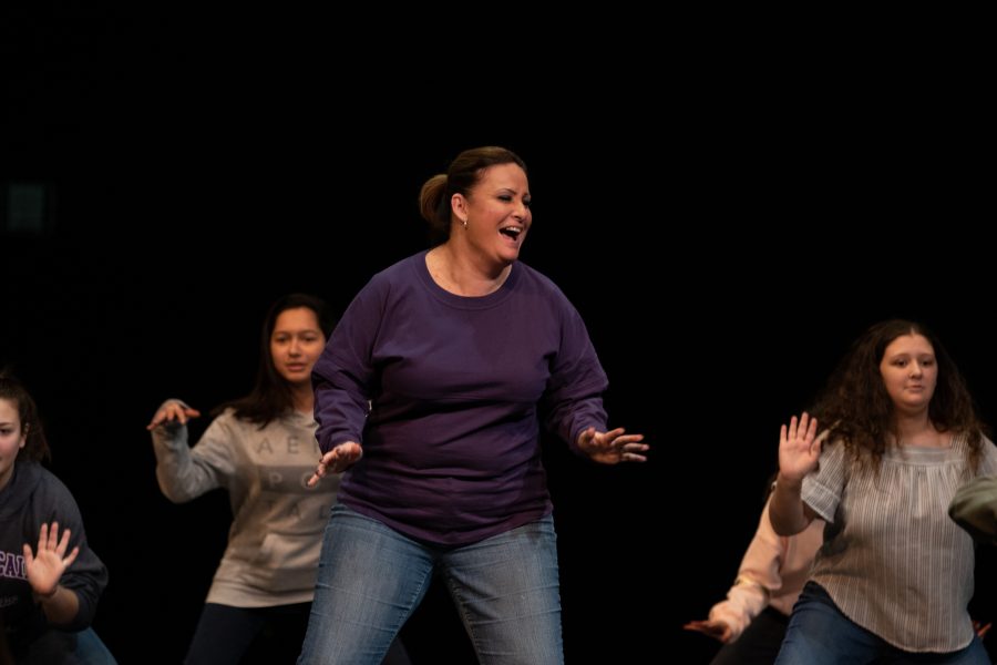 Principal Nicole Patin tries out for the musical, James and the Giant Peach. Photo by: Tyler Grosvenor