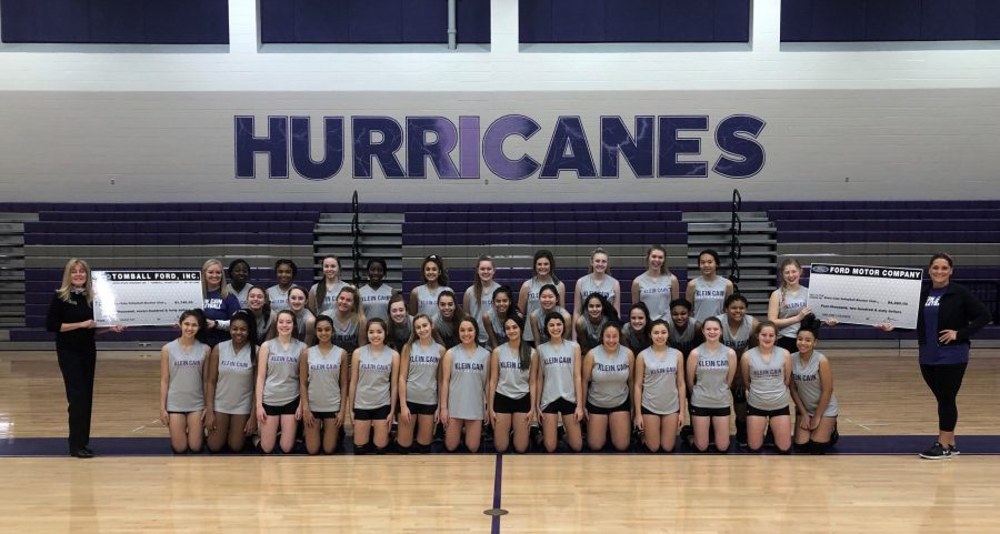 Klein Cain Volleyball being announced the check from Tomball Ford Photo By: Klein Cain VB