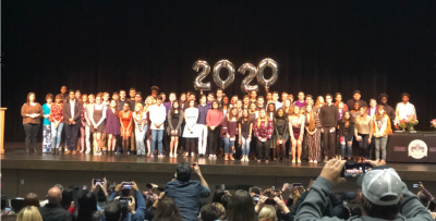 All of the ring recipients gathered for a group photo at the auditorium. Photo by: Klein Cain HS Twitter