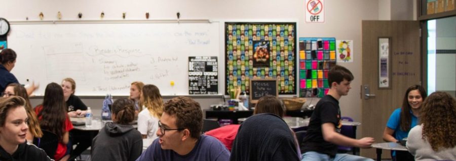 Professor Kim-Ling Sun's fifth period English 4 class. She teaches Dual Credit at Klein Cain. Photo by: Enrique Paz