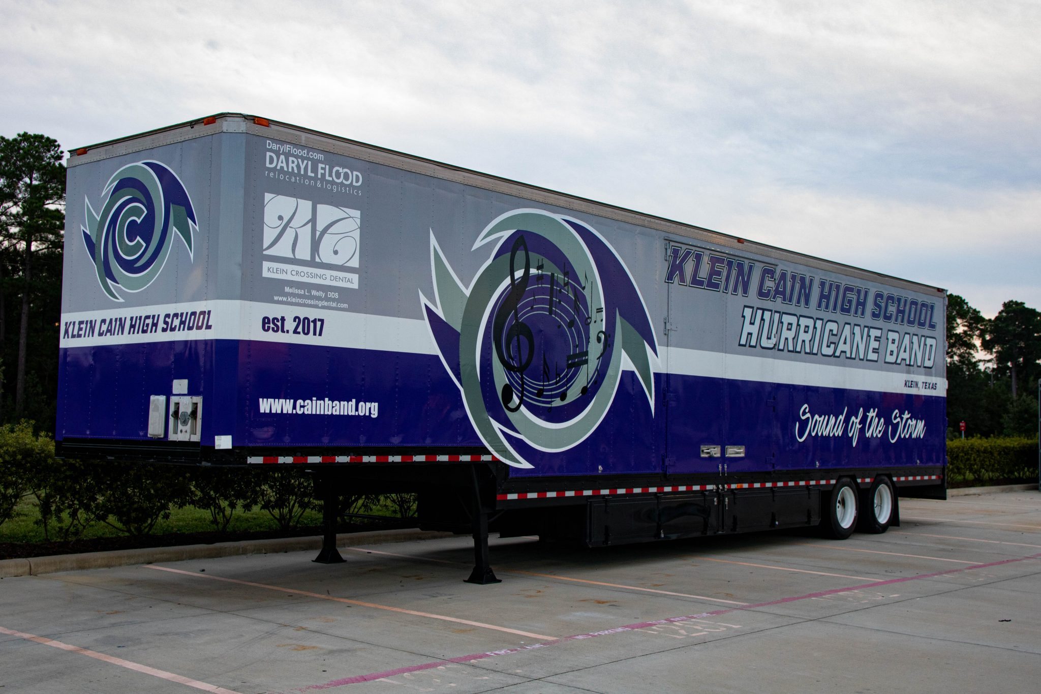 The Klein Cain band trailer. Someone broke into it during the four day weekend and stole equipment from it. Photo by: Enrique Paz