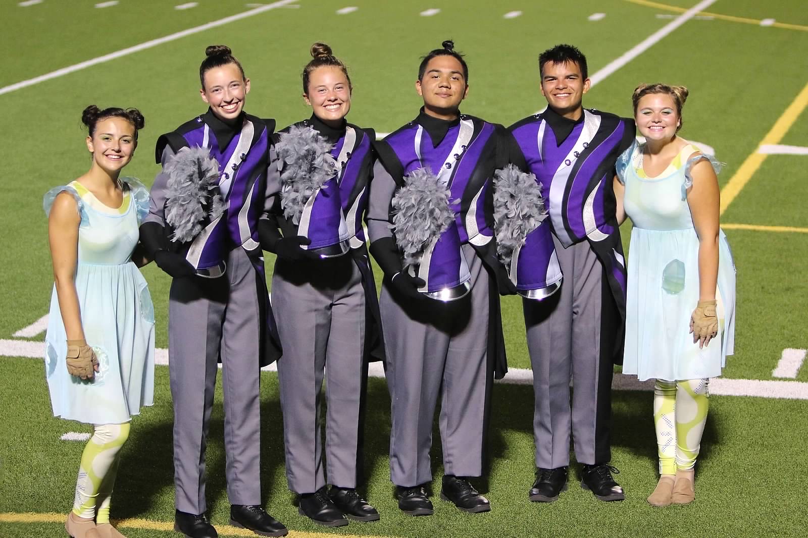 Klein Cain Band four drum majors and 2 color guard captains. Photo by Kim Yearout 