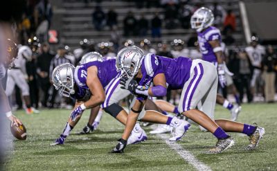 Klein Cain football defense getting ready to push back the Klein oak offense. Photo by: Zoe Rivers