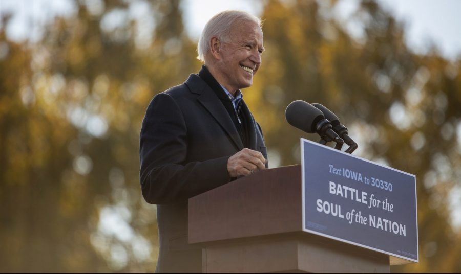 Joe Biden speaks at the Iowa State Fairgrounds in Des Moines on Friday.Rachel Mummey / Bloomberg via Getty Images