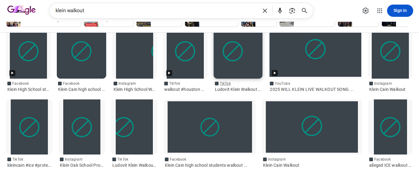 All images of the school walkouts are blocked on student computers. Photo taken by Emma Vannoy.